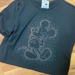 NWT Grey Medium sparkle Mickey Mouse Tee